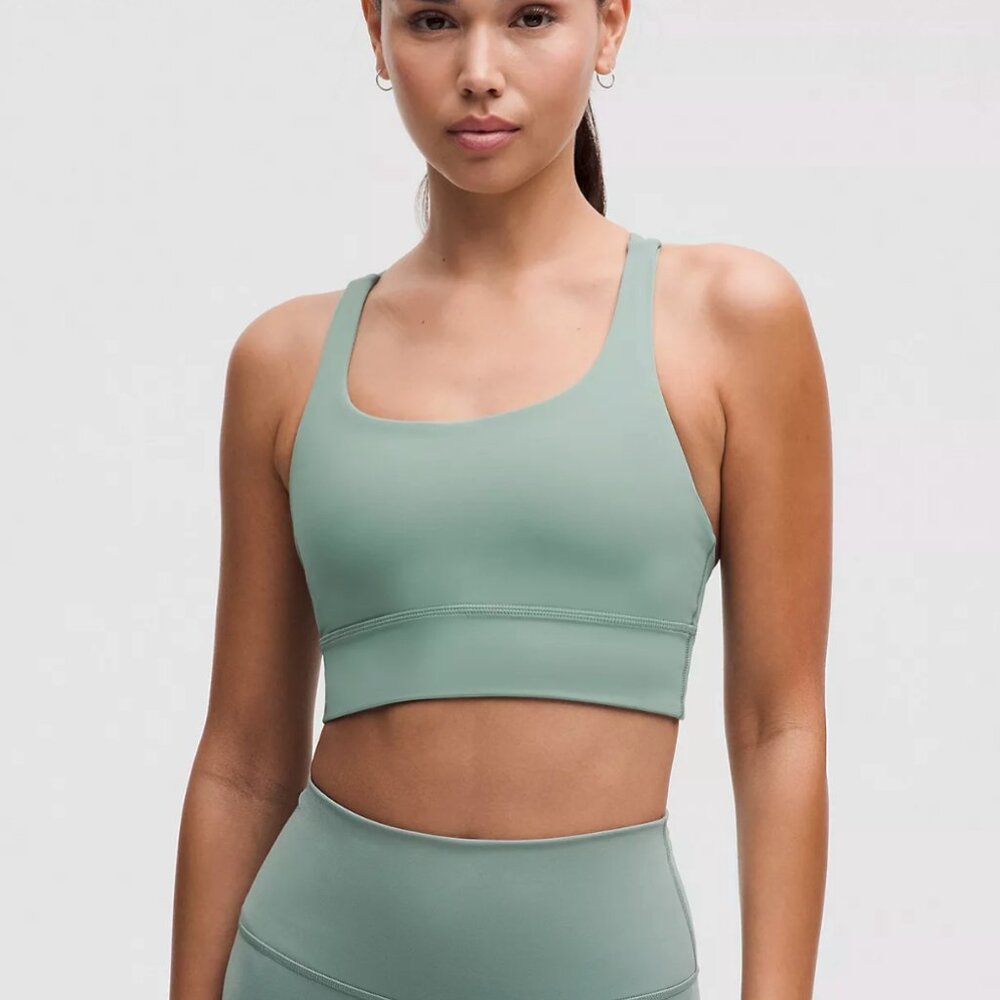 Lululemon Energy Longline Bra*Medium Support, B-D Cups Crater Blue size 6